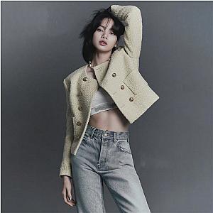 Lisa Blackpink Outerwear - Lisa Yellow Tweed Jacket