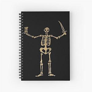 Black Sails Pirate Flag Skeleton - Worn look Spiral Notebook