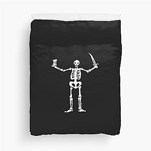 Black Sails Pirate Flag White Skeleton Essential Duvet Cover