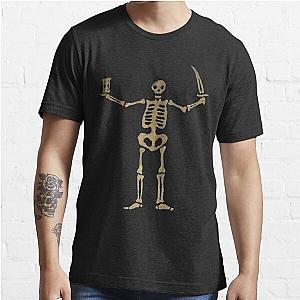 Black Sails Pirate Flag Skeleton - Worn look Essential T-Shirt