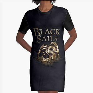 Black Sails Golden Skull 	  	 Graphic T-Shirt Dress