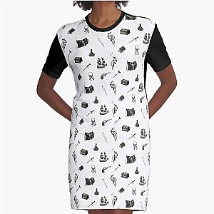 Black Sails Pattern Graphic T-Shirt Dress