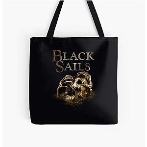 Black Sails Golden Skull 	  	 All Over Print Tote Bag