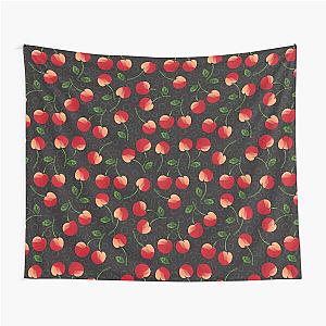 cherry on black Tapestry