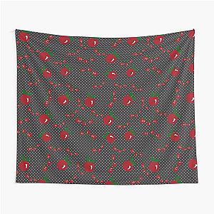 cherry print black white polka dot Tapestry