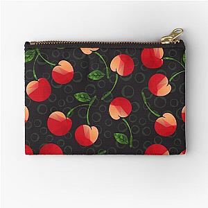 cherry on black Zipper Pouch