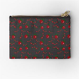 cherry print black white polka dot Zipper Pouch