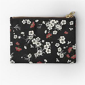 Narumi Cherry Blossom Black Zipper Pouch