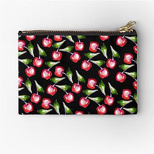 Cherries black pattern Zipper Pouch