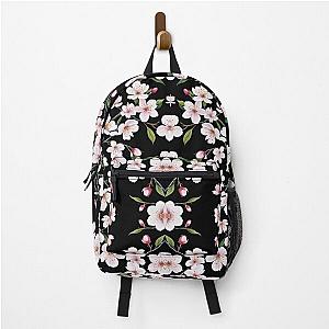 Cherry Blossoms on Black Backpack