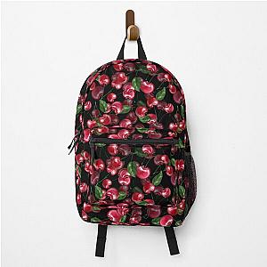 Cherry fruit on black Backpack