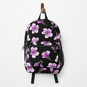 Magnolia buds and Cherry Blossoms on black. Backpack