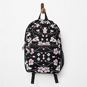 Black with Cherry Blossoms Backpack