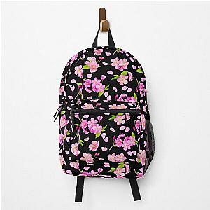 Cherry blossom on the black Backpack