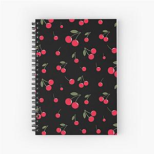 I Love Cherries in Black Spiral Notebook