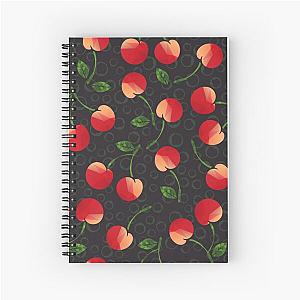 cherry on black Spiral Notebook