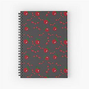 cherry print black white polka dot Spiral Notebook