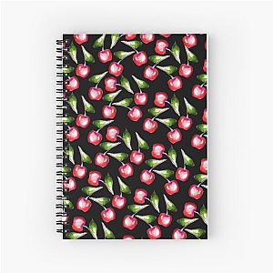 Cherries black pattern Spiral Notebook