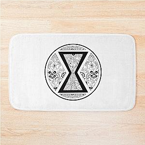 Black Widow Mandala Black and White Bath Mat