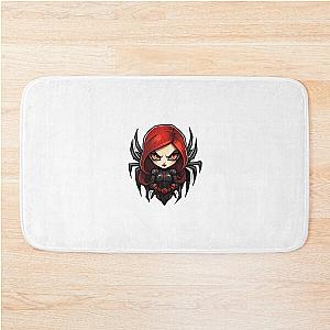 Cartoon Style Black Widow Sticker Art Prints and More Bath Mat