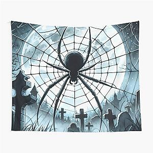 Halloween Black Widow Spider Tapestry