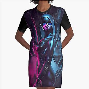 Original "black widow code" art Graphic T-Shirt Dress