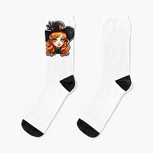 Cartoon Style Black Widow Sticker Art Prints and More Socks