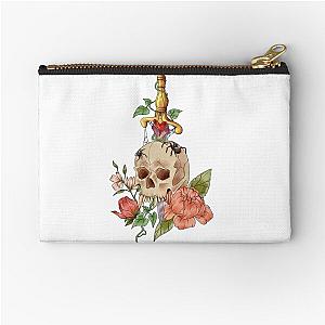 Skull and Black Widow Zipper Pouch