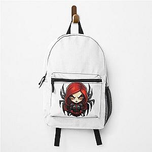 Cartoon Style Black Widow Sticker Art Prints and More Backpack