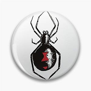 Black Widow Spider Illustration Pin