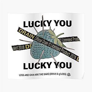 Bladee Drain Gang Lucky You Strawberry logo Poster RB1807