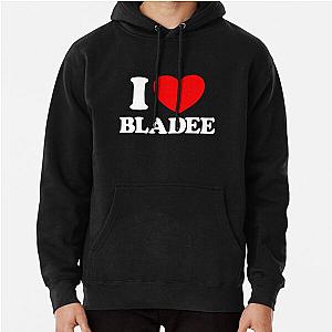 I Love Bladee Red Heart Bladee Lover I Love Bladee Gear Pullover Hoodie RB1807