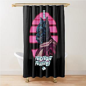 Midnight Runner - Crepuscular - What Cats Do At Night - Late Night Cat Zoomies - Whimsical Blade Runner Parody  Chasing the elusive dot Shower Curtain