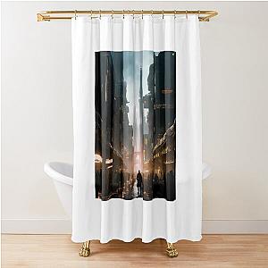 Solitude in Neon Blade Runner 2049 Streets Shower Curtain