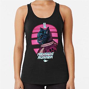 Midnight Runner - Crepuscular - What Cats Do At Night - Late Cat Zoomies - Whimsical Blade Runner Parody - Chasing the Dot Racerback Tank Top