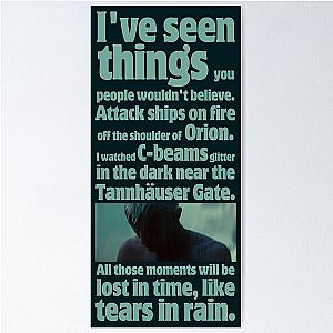 Like tears in rain Blade Runner quote poster