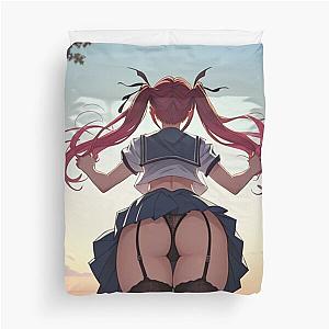 Blame the Plot Armor - Windy Schoolyard Mishap Duvet Cover