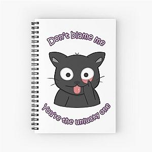 "Don't blame me, you're the unlucky one" Cute halloween black cat Spiral Notebook