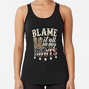 Western Blame It Rooted Racerback Tank Top