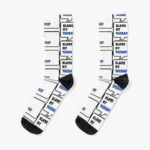 Blame my therapist funny speech bubble socks