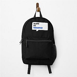 Blame my therapist funny retro arcade style speech bubble backpack