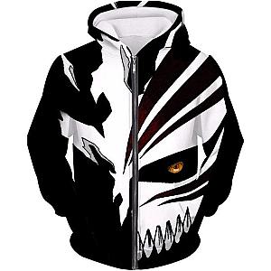 Bleach Jackets - 3D Printed KUROSAKI ICHIGO HOLLOW MASK Tracksuit Zipper Hooded Jacket