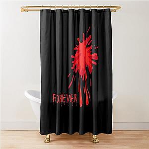 Forever Dead?-Red Creepy Halloween Bloodstained Shower Curtain