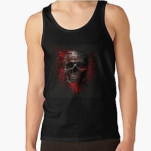 Macabre Skull Splendor, Bloodstained Skull Elegance Tank Top