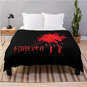 Forever Dead?-Red Creepy Halloween Bloodstained Throw Blanket