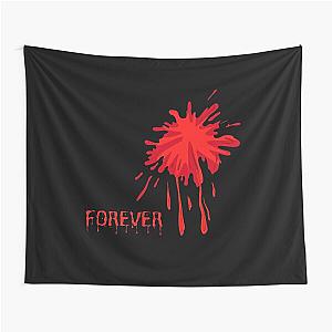 Forever Dead?-Red Creepy Halloween Bloodstained Tapestry