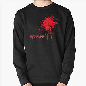 Forever Dead?-Red Creepy Halloween Bloodstained Pullover Sweatshirt