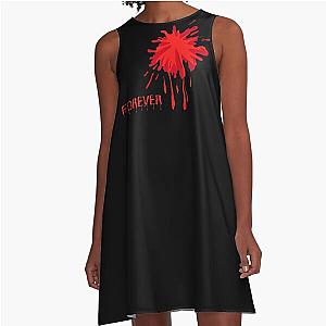 Forever Dead?-Red Creepy Halloween Bloodstained A-Line Dress