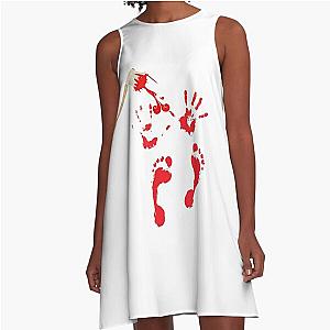 Bloody Hand  Bloody Feet Bloodstained Blood Splatter Halloween A-Line Dress