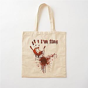 I'm Fine Hand Bloodstained Blood Splatter Halloween  Cotton Tote Bag